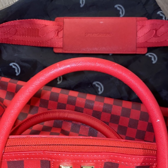 Sprayground Sharks in Paris Duffle Red Checked Edition - Picture 12 of 16